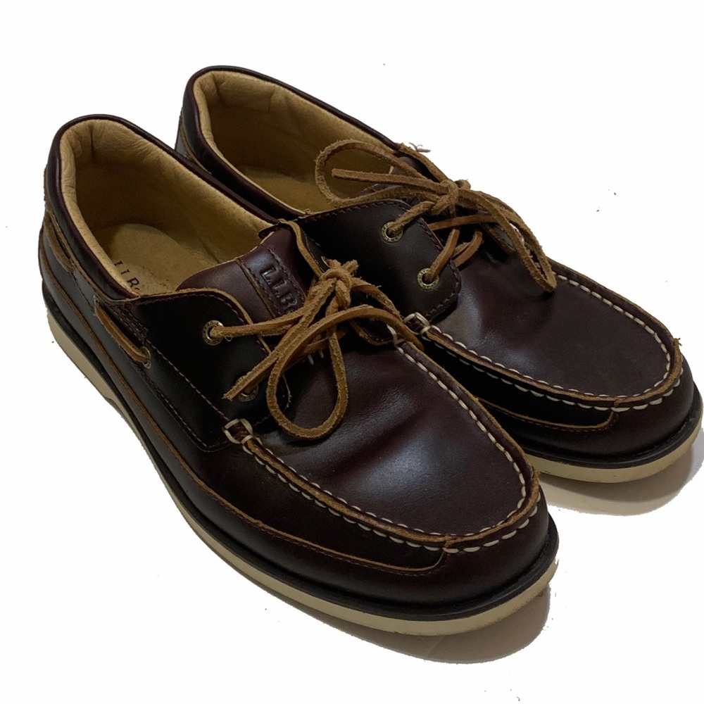 8.5 / L.L. Bean Men's Brown Leather Boat Shoes